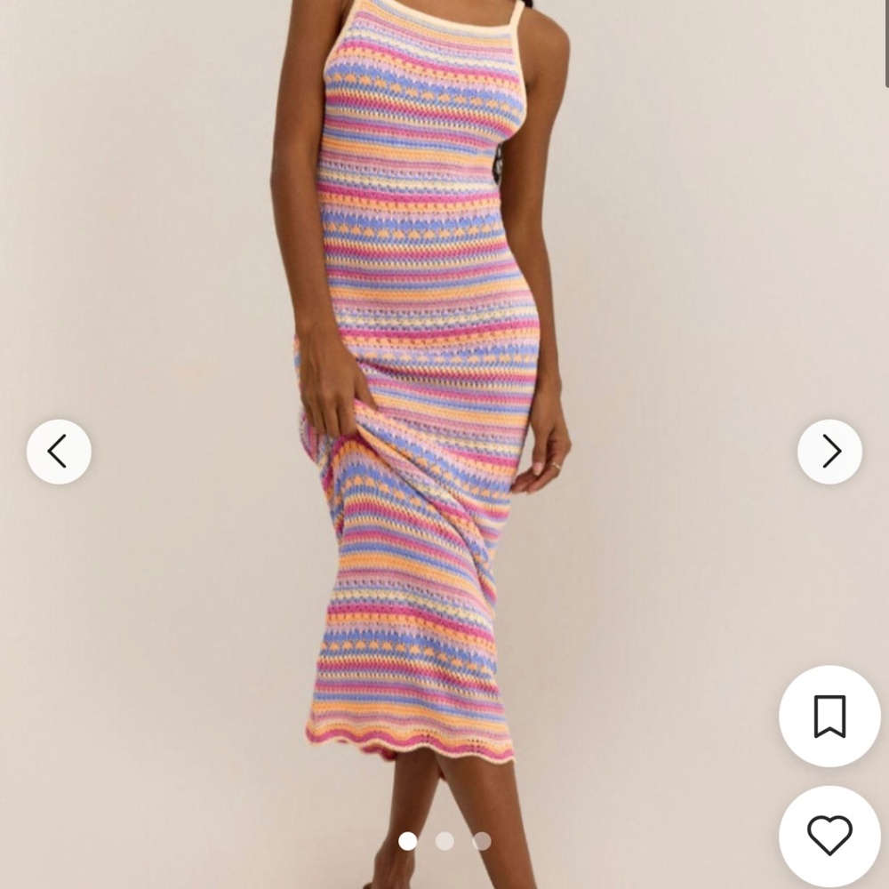 Z Supply Santa Cruz Ivy and Leo Stripe Knit Midi Dress Medium